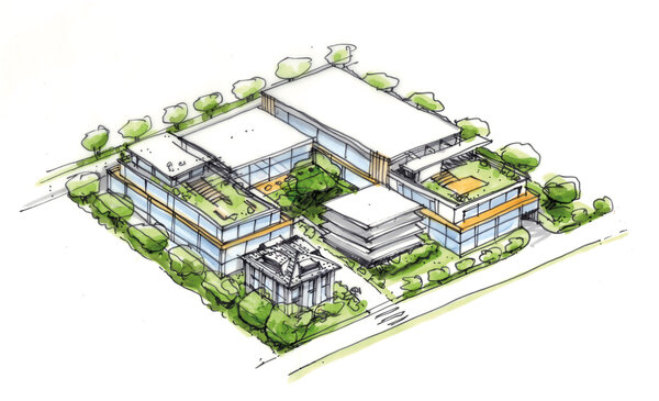 Bild vergr&ouml;&szlig;ern: Schaugrafik des geplanten Campusgeländes.